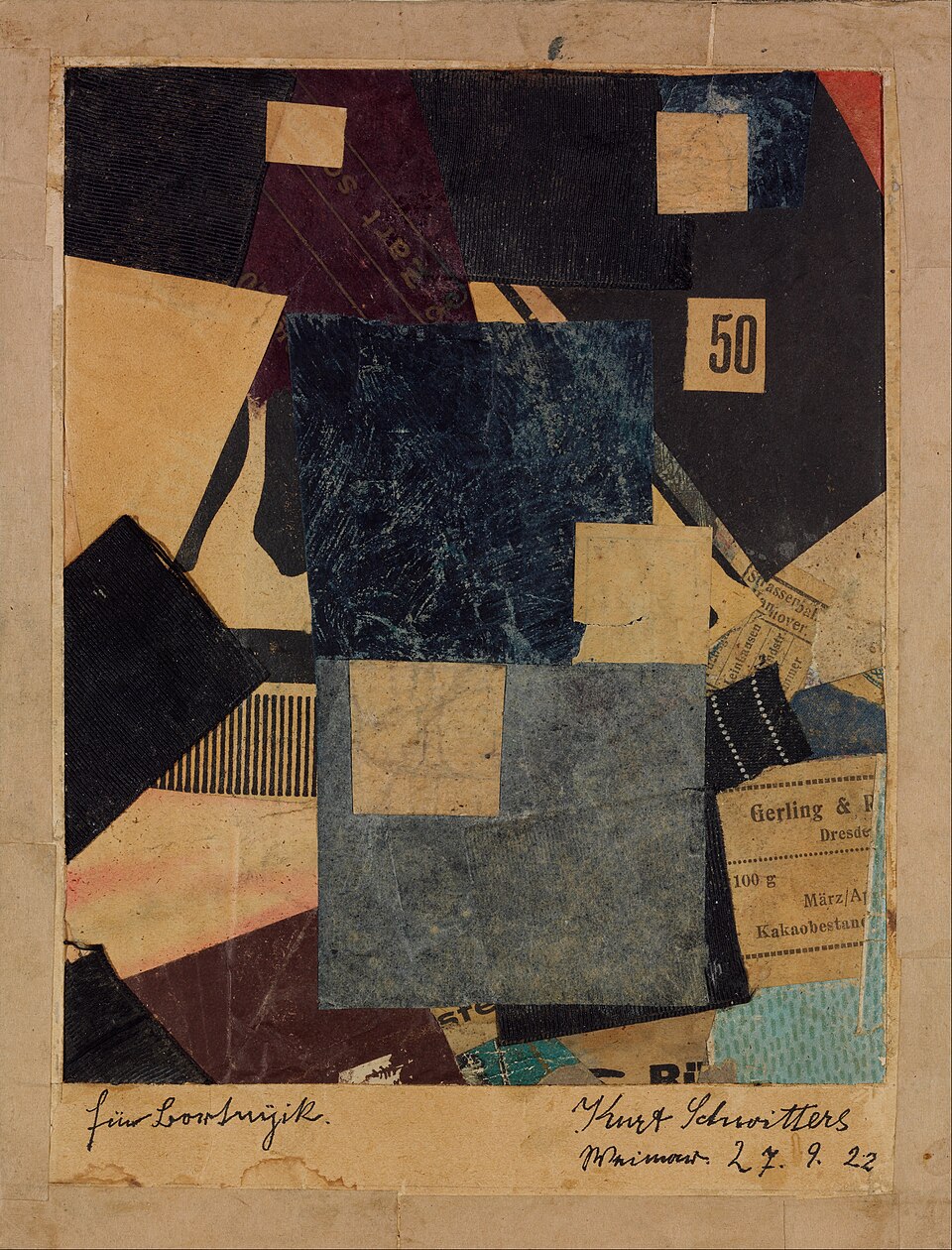 Kurt Schwitters's 1922 Merz 50 collage